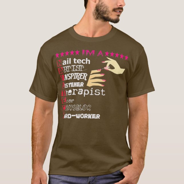 Nail Technician Kärlek Nagel Tech Funny Tech Nagel T Shirt (Framsida)