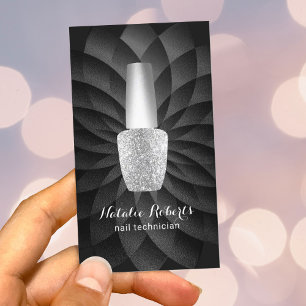 Nail Technician Manicurist Black Spiral Salon SPA Visitkort