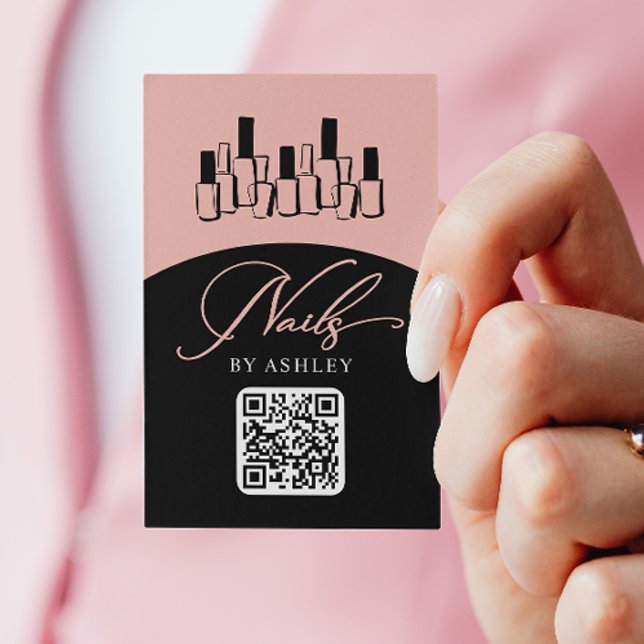 Nail Technician Modern QR-kodfoto Visitkort (Skapare uppladdad)