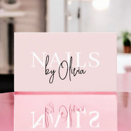 Nail Technician Modern Typography  Rosa Visitkort