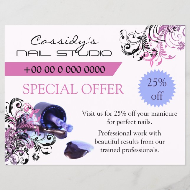 Nail Technician/Nagel Pub Promotional Reklamblad (Framsidan)