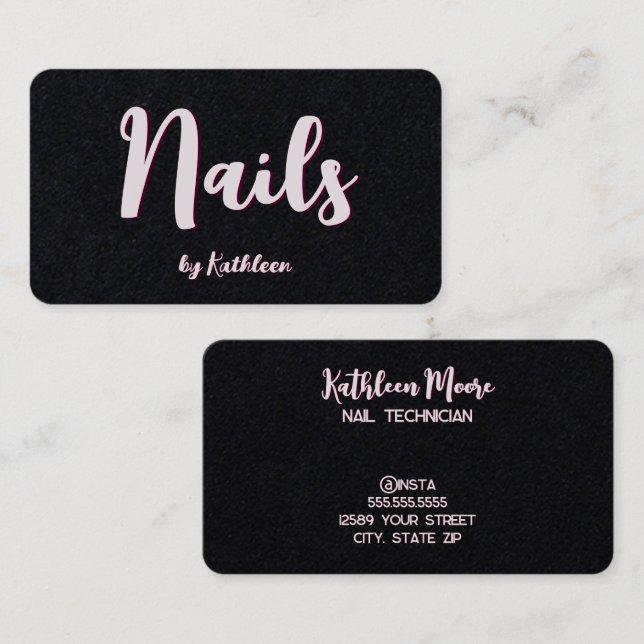 Nail Technician Premium Visitkort (Fram/baksida)
