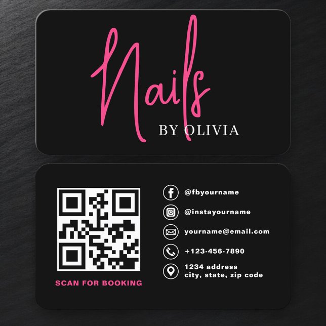 Nail Technician QR Code Booking Visitkort (Skapare uppladdad)