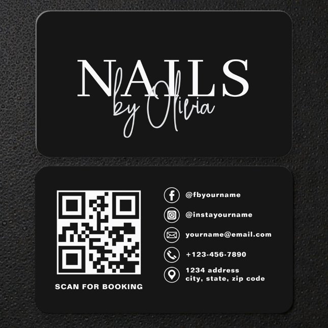 Nail Technician QR Code Modern Visitkort (Skapare uppladdad)