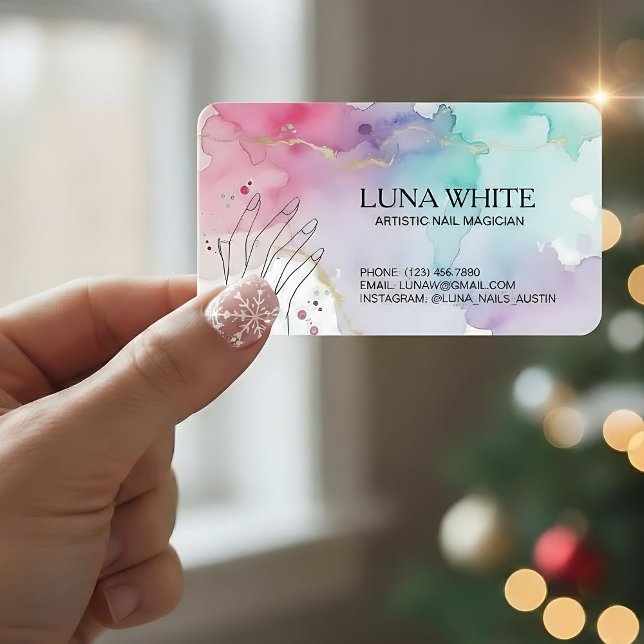 💅🏻 Nail Technician QR Visitkort (Nail Tech Custom QR Business Card)