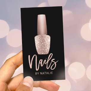 Nail Technician Ro Guld Flaska Manicurist Salon Visitkort