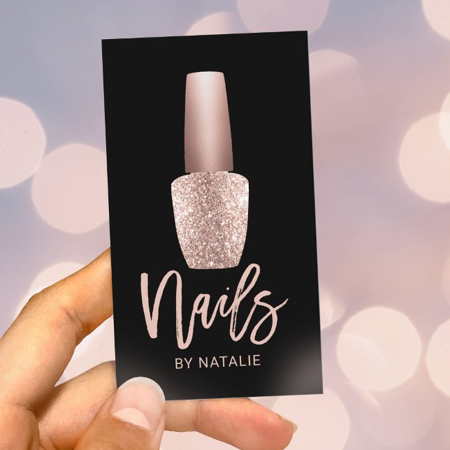 Nail Technician Ro Guld Flaska Manicurist Salon Visitkort (Skapare uppladdad)