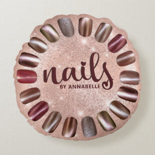 Nail Technician Ro Guld Personlig Rund Kudde