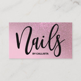 Nail Technician Ro Rosa Glitter Typografi Visitkort