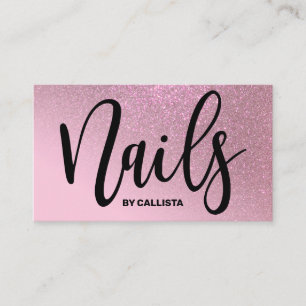 Nail Technician Ro Rosa Glitter Typografi Visitkort