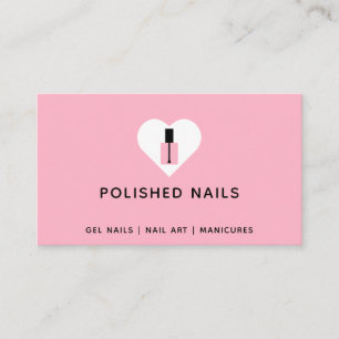 Nail Technician Rosa & Black Heart polska Flaska Visitkort