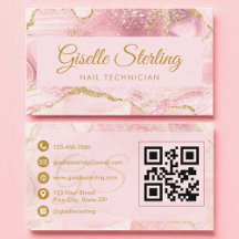 Nail Technician  Rosa Guld Agate QR-kod