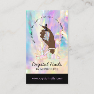 Nail Technician Salon Artist Crystal Holography Visitkort