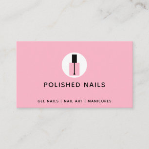 Nail Technician Salon Rosa & Black Poland Flaska Visitkort