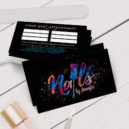 Nail Technician - Text Logotyp Art med Möte Visitkort