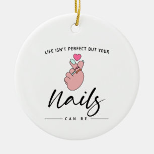 Nail Technician Vintage art för kvinnor i skönhets Julgransprydnad Keramik