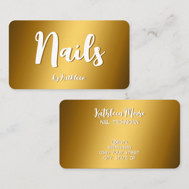 Nail Technician Visitkort (Fram/baksida)