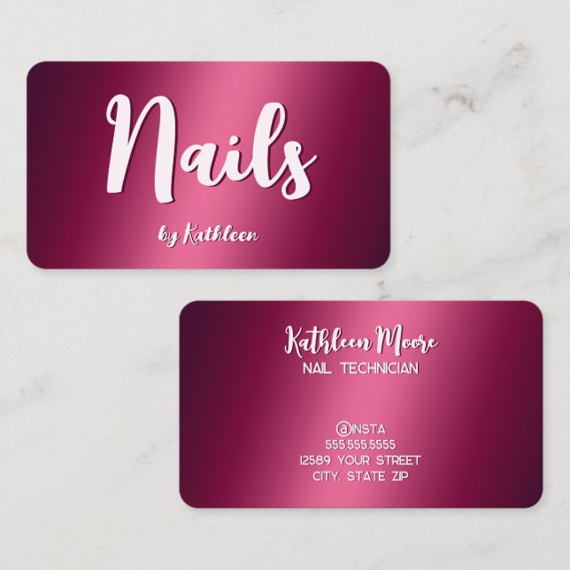 Nail Technician Visitkort (Fram/baksida)