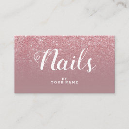 NailArtist elegant DustyRose glittervisitkort Visitkort