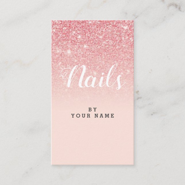 NailArtist elegant PinkGold lodrätvisitkort Visitkort (Framsida)