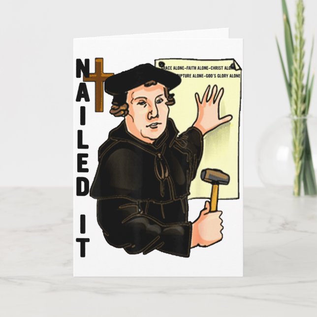 Nailed It Reformation Day Martin Luther Lutheranis Kort (Framsida)
