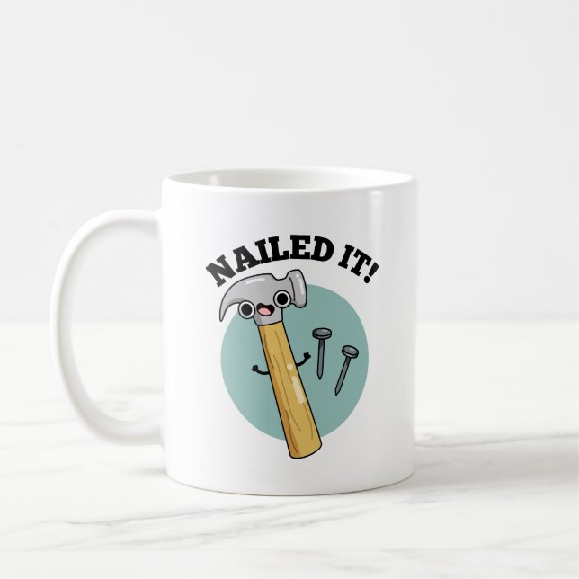 Nailit Den Funny Hammer Nagel Pun Kaffemugg (Vänster)