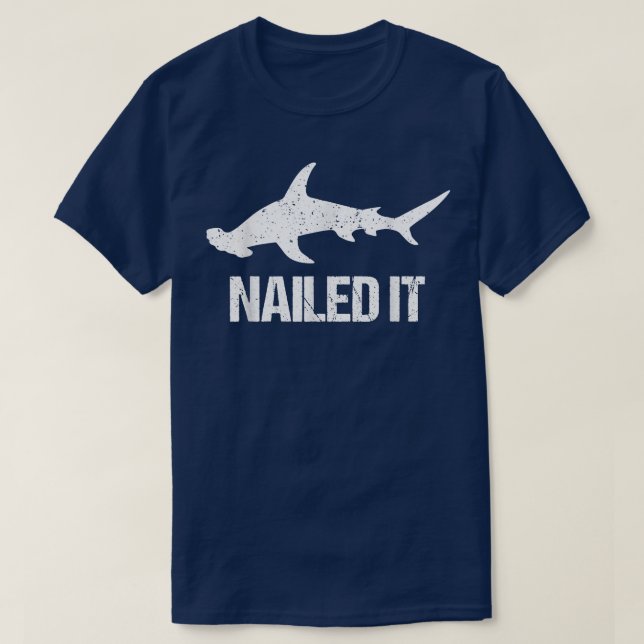 Nailit Hammerhead Shark TeeFunny Shark T Shirt (Design framsida)