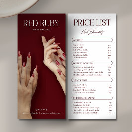 Nails Cosmetic Salon Service Price List Rack Reklamkort