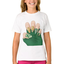 nails hand t-shirt 