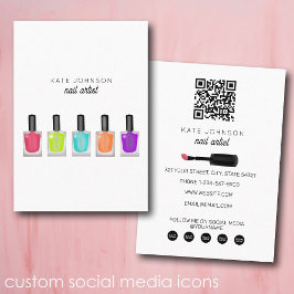 Nails Manicure Pedicure Beauty Nail Artist Modern Visitkort