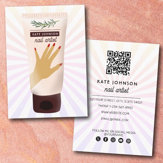 Nails Manicure Pedicure Beauty Nail Artist Unique Visitkort (Nails Manicure Pedicure Beauty Nail Artist Unique Business Card)