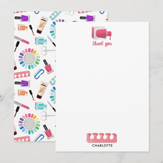 Nails Manicure Pedicure Beauty Salon  Tack Kort (Fram/baksida)