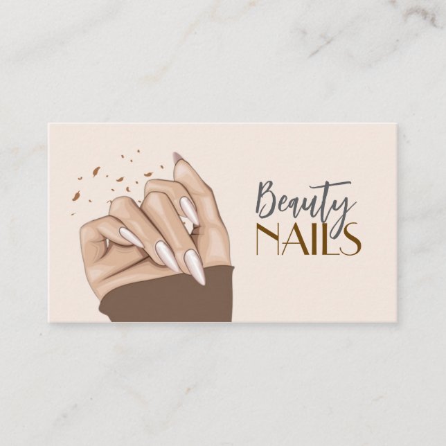 Nails Salon Business Card Visitkort (Framsida)