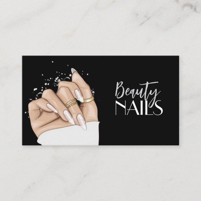 Nails Salon Business Card Visitkort (Framsida)