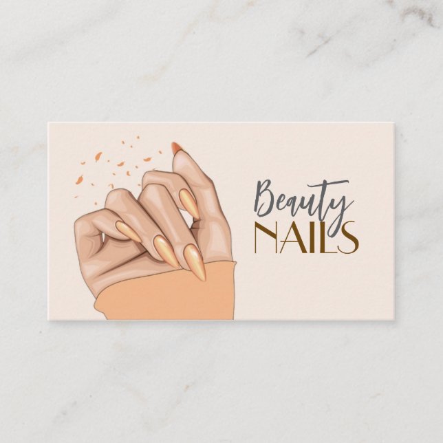 Nails Salon Business Card Visitkort (Framsida)