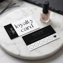 Nails Studio Svart Och Vitt Klientlojalitetskort