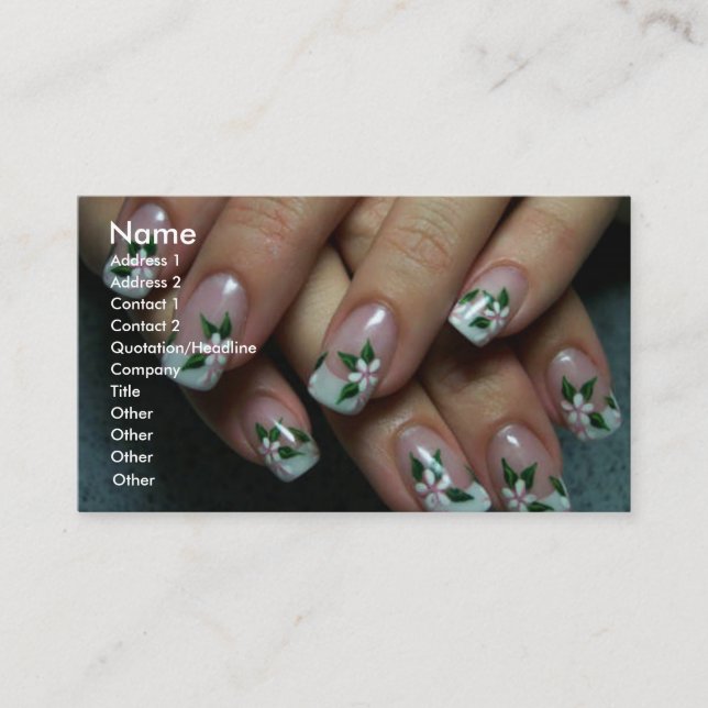 nailsart visitkort (Framsida)