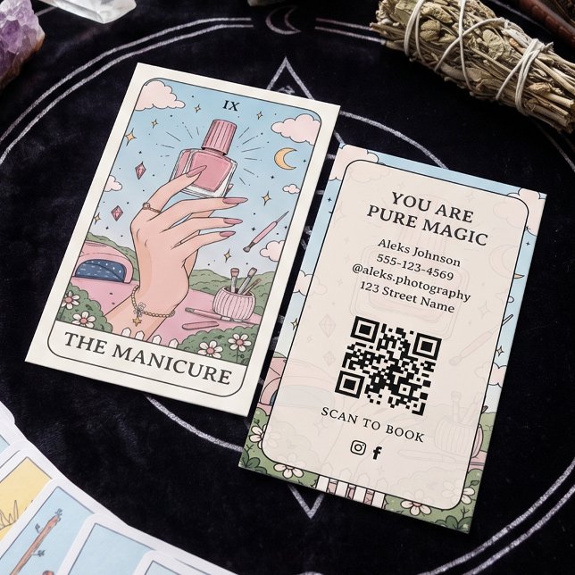 Nailstudio Boho Tarot Celestial Visitkort (Skapare uppladdad)
