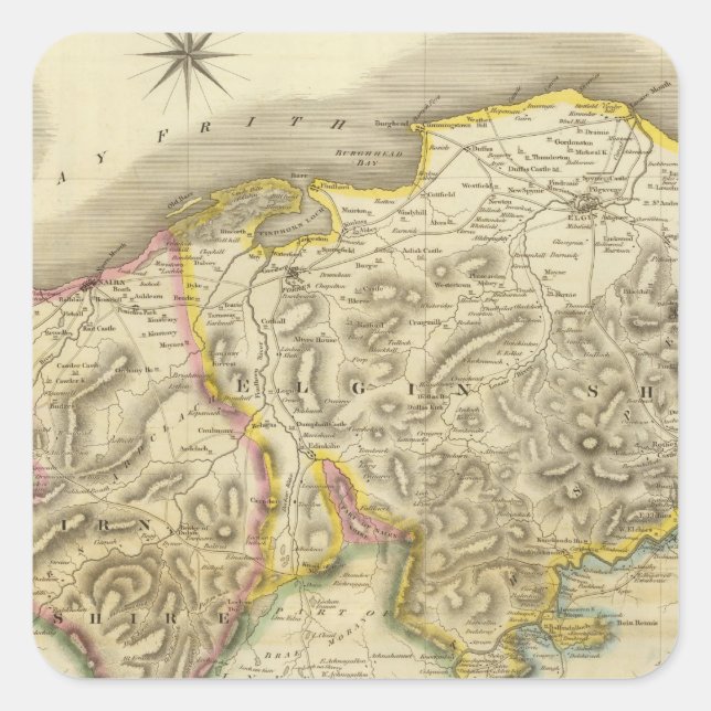 Nairn Elgin Fyrkantigt Klistermärke (Framsida)