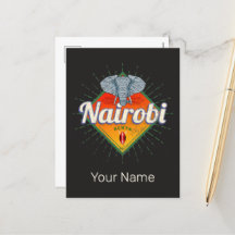 Nairobi Capital Kenya Elephant Vintage Afrika 