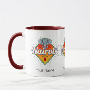 Nairobi Capital Kenya Elephant Vintage Afrika Mugg