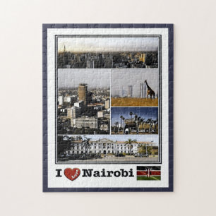 Nairobi - I kärlek Mosaic - Kenya - Pussel