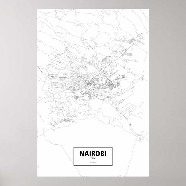 Nairobi, Kenya (black on white) Poster (Framsidan)