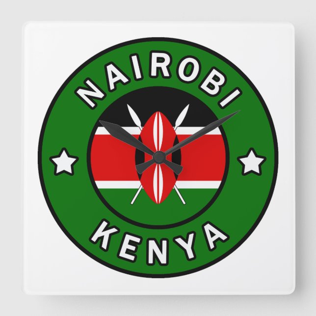 Nairobi Kenya Fyrkantig Klocka (Framsida)