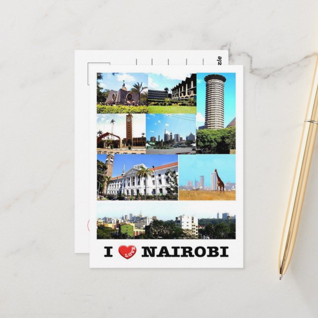 Nairobi - Kenya - Jag älskar - Vykort (Fram/Back In Situ)