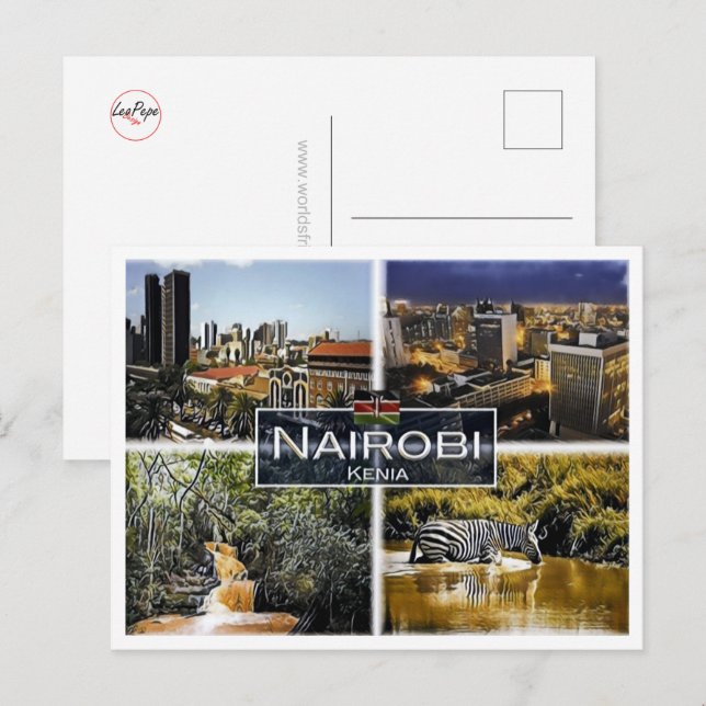 Nairobi - Kenya - Mosaic - Vykort (Fram/baksida)