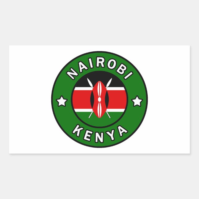 Nairobi Kenya Rektangulärt Klistermärke (Framsida)