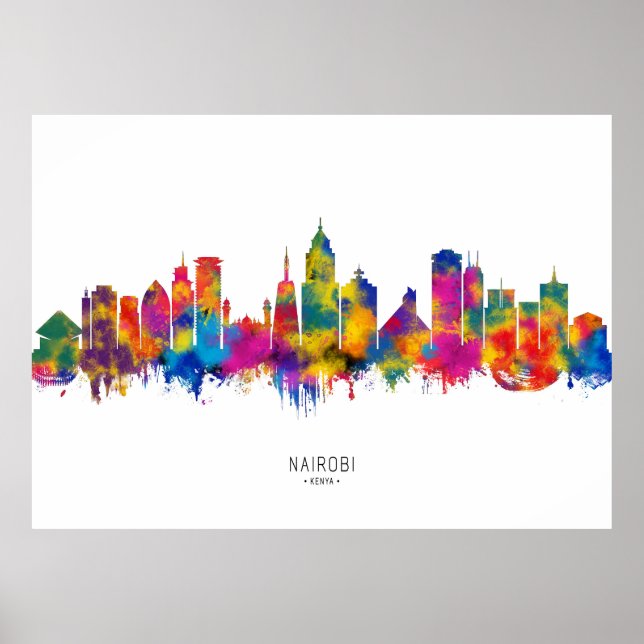 Nairobi Kenya Skyline Poster (Framsidan)