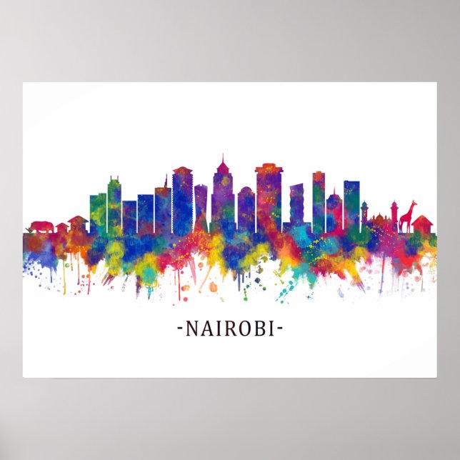 Nairobi Kenya Skyline Poster (Framsidan)
