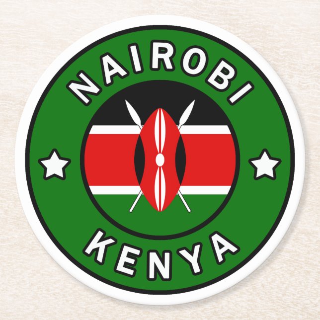 Nairobi Kenya Underlägg Papper Rund (Framsidan)